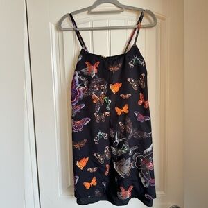 Butterfly Print Slip Dress